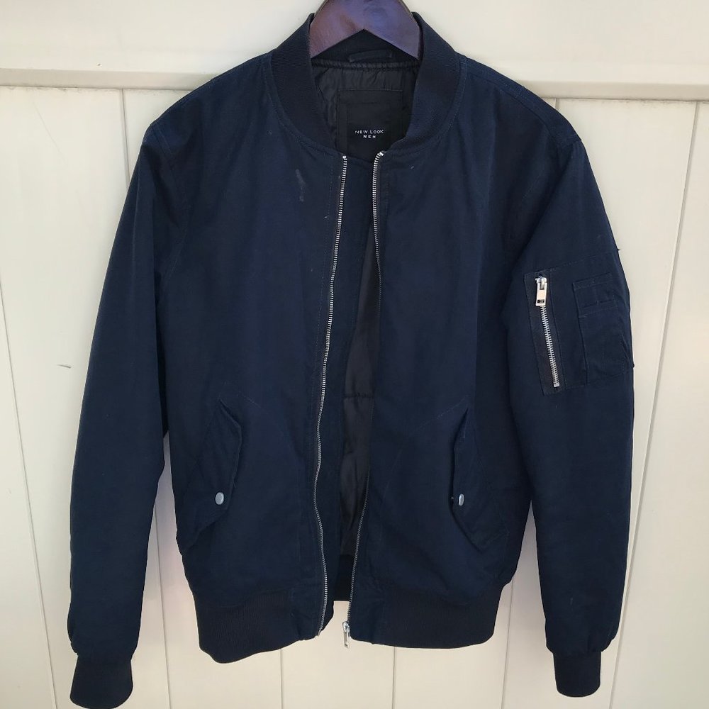 New Look Cotton Bomber Jacket in Navy